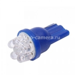 Светодиодная лампа T10 6 LED (синяя)